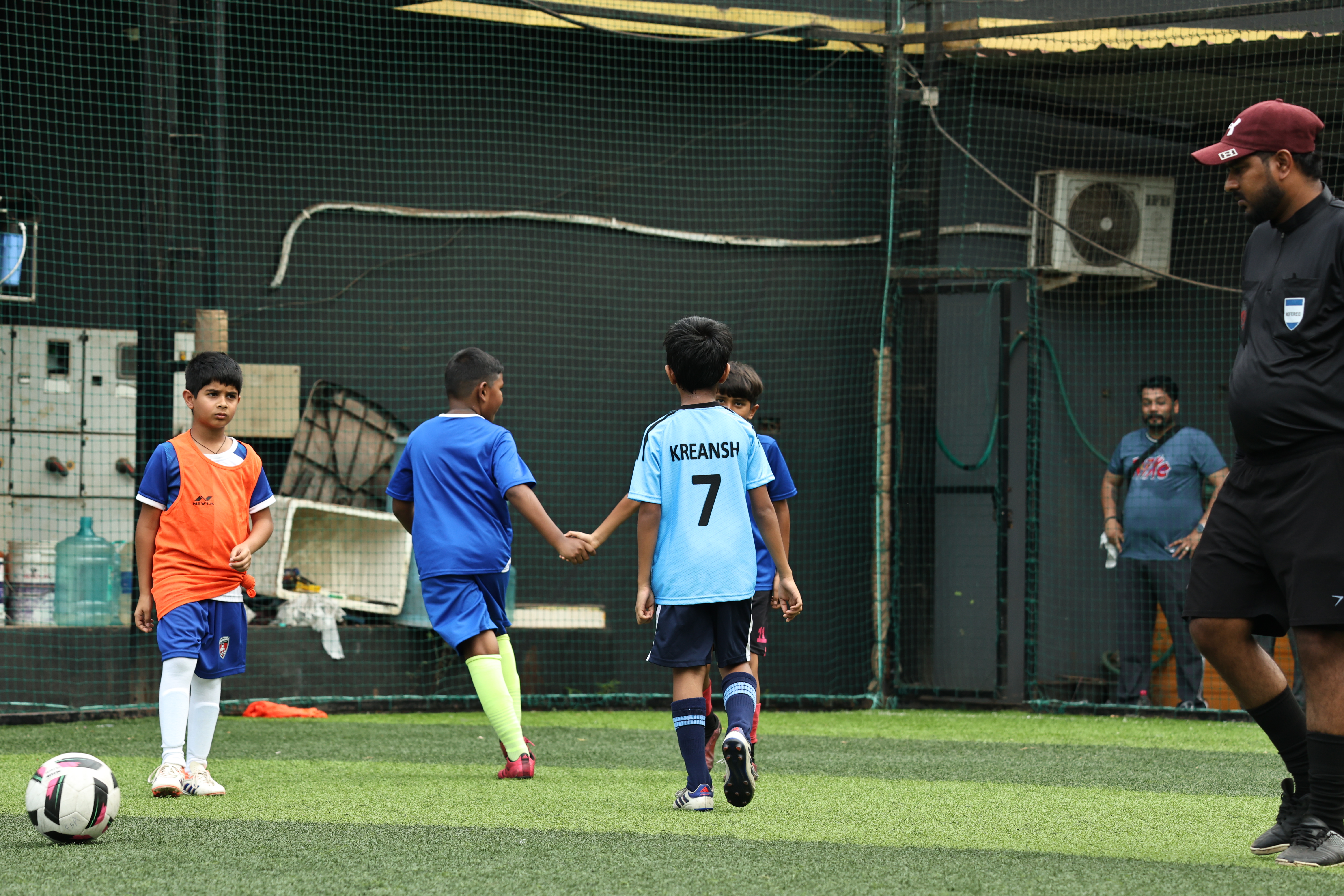 Players shaking hands
