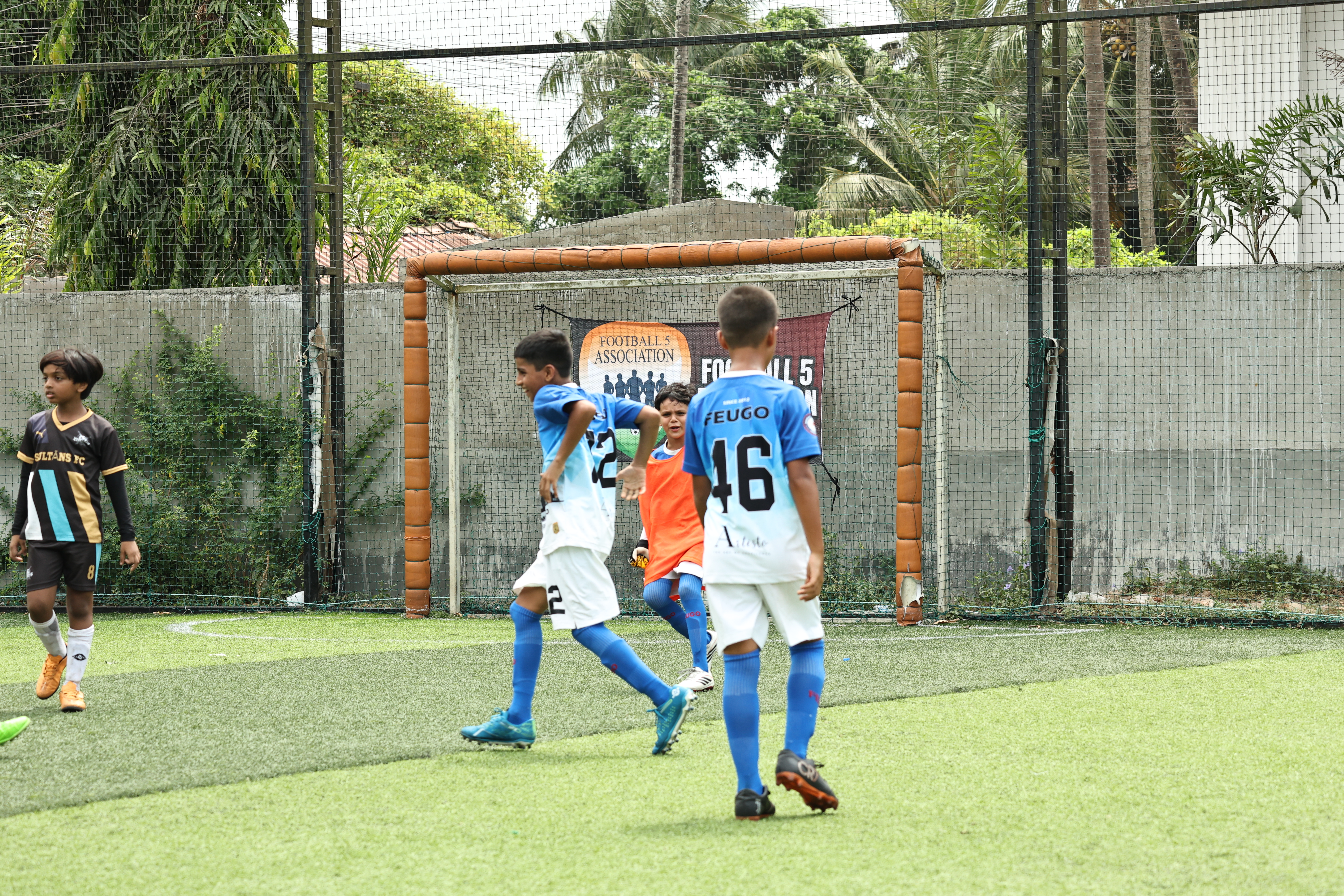 Players in a huddle